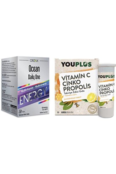 Ocean Ocean Daily One - Energy 30 Tablets & Vitamin C Zinc Propolis 20 Efferv...
