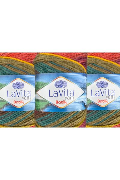 LaVita Yarn Batik Hand Knitting Yarn Dg10 Plum-red