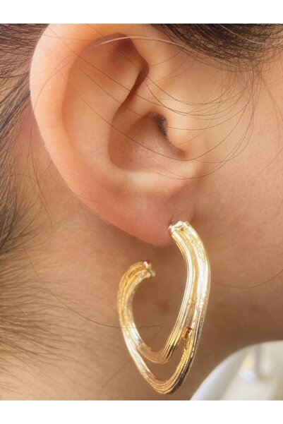 Kadın Gold Holizon Model Küpe