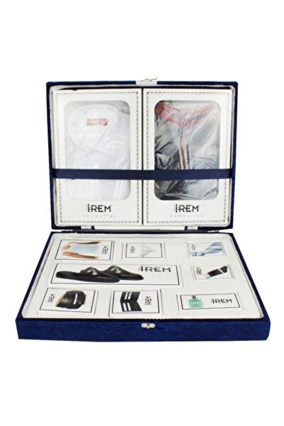 Çeyizci 10 Parça Damat Bohçası Çeyiz Paketi Sandık Seti Lacivert