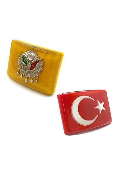 BsElektronik Türk Bayrağı Ve Osmanlı Etiket Panjur Arması 3 Boyutlu Vidalı (4...