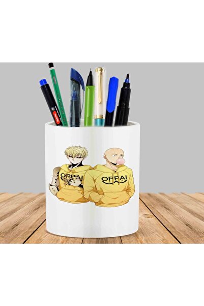 ART HEDİYE Anime - One Punch Man Cactus Succulent Flower Pot Pen Holder