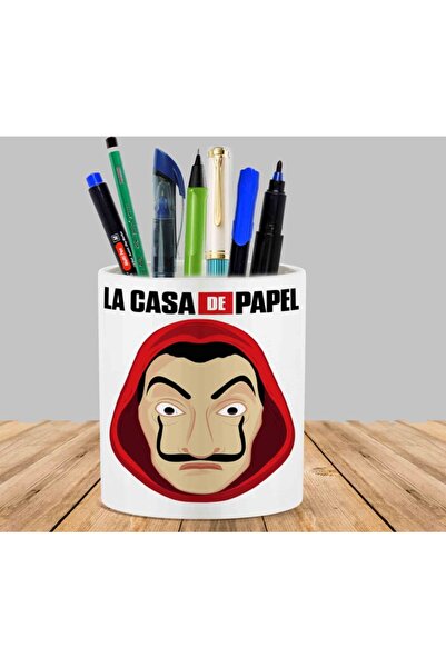 ART HEDİYE حامل قلم La Casa De Papel Mascara De Dali Cactus Succulent Flower Pot