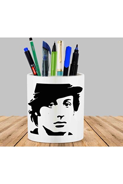 ART HEDİYE Suport pentru pix pentru ghiveci cu cactus negru Rocky Balboa