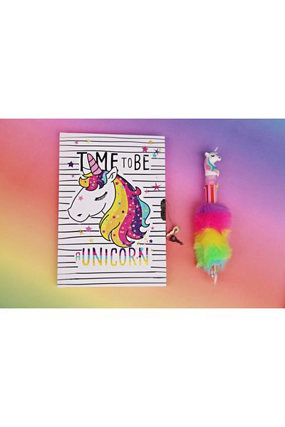 Pippa Αναμνηστικό σημειωματάριο Unicorn με κλειδαριά και σετ βελούδινων στυλό 6 χρωμάτων Time To Be