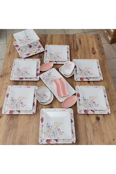 Keramika 22 Pieces Matte Butterfly Set for 6 Persons Breakfast