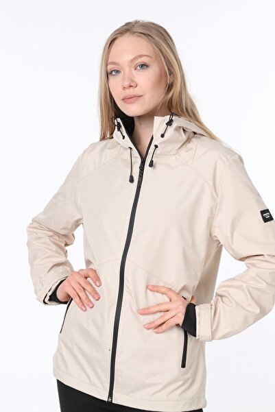 GHASSY CO. Women's Windbreaker Raincoat Shoulder Detailed Seasonal Stone Spor...