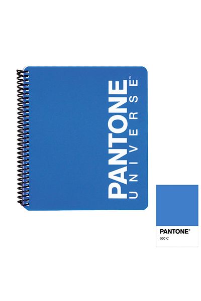 Pantone Pp Covered Spiral Striped Notebook Blue 17.5cm X 20.5cm - 660c