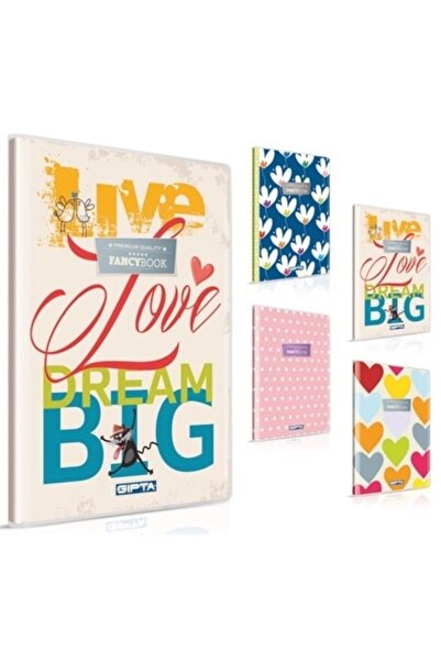 Gıpta Fancy Book Ip Dikişli Plastik Kapak 20x28 Cm 96 Yaprak Kareli Defter
