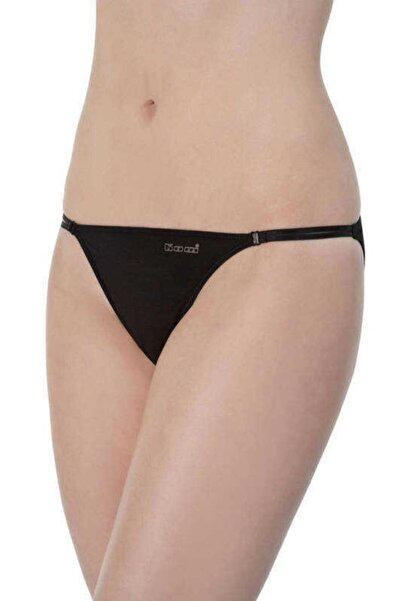 Kom Kadın Siyah Basic Tanga 2li Paket