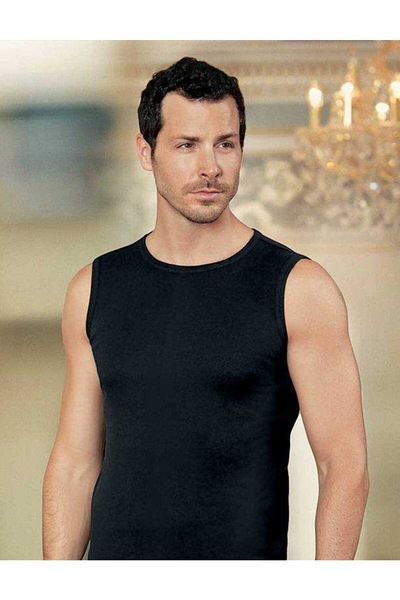 Şahinler Black Crew Neck Sleeveless Undershirt, Pack of 6