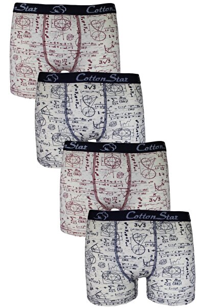 CottonStar Erkek Çocuk Baskılı / Desenli Boxer 4'lü Mix Paket