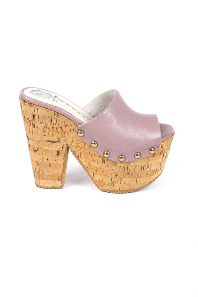 CANES AYAKKABI Lila Deri Mantar Terlik