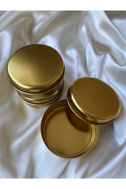 sunsetavm Yuvarlak Teneke Kutu (10 Adet) Gold