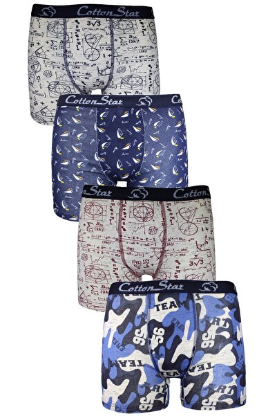 CottonStar Erkek Çocuk Desenli Boxer 4'lü