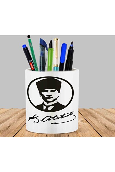 ART HEDİYE حامل قلم على شكل دائرة أتاتورك المميزة على شكل صبار عصاري