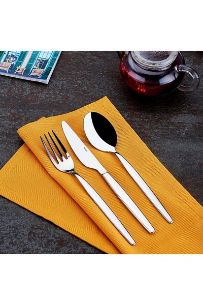 Hisar Optima Lidya 36 Piece Steel Fork Spoon Knife Set