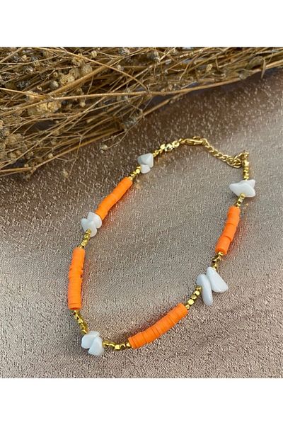 Markiz Takı Women's Orange Fimo Anklet