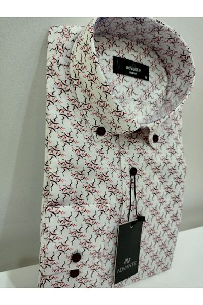 ADVANTE Cămașă albă cu model slim fit pentru bărbați