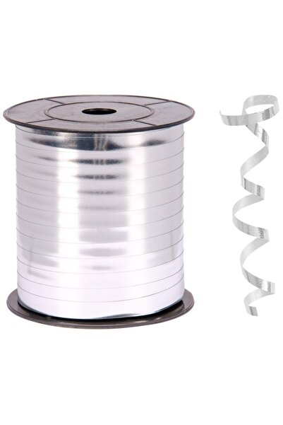 Huzur Party Store 200 Metre Parlak Gümüş Renkli Metalik Şerit Gri Rafya 8 Mm ...
