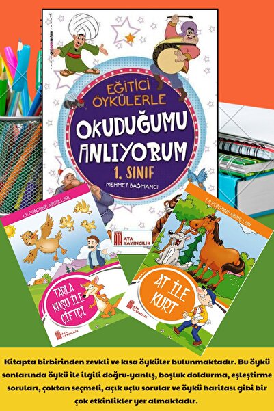 Ata Yayıncılık 1. أنا أفهم القراءة مع القصص التعليمية للفصل الدراسي + 2 كتاب ...