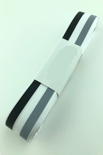 Hobigram Γκρι μαύρη γραμμή τυπωμένη κορδέλα Grosgrain – Προσαρμοσμένο σχέδιο, αξεσουάρ, ποιοτική παραγωγή, εντυπωσιακό στυλ –