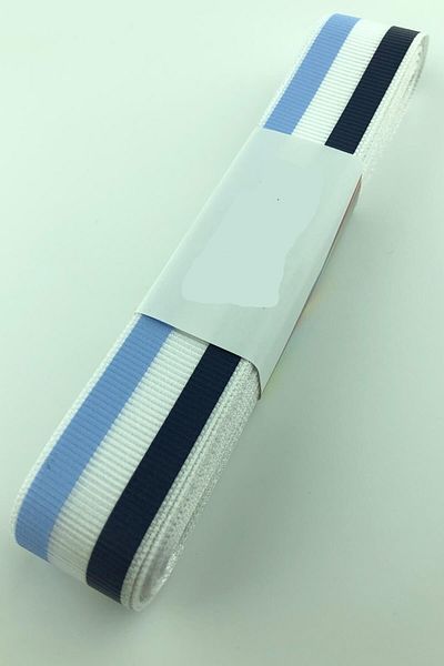 Hobigram Navy Blue Baby Blue Line Printed Grosgrain Κορδέλα – Κορδέλα, Κομψό Σχέδιο, Γυναικείο Αξεσουάρ – Κορδέλα
