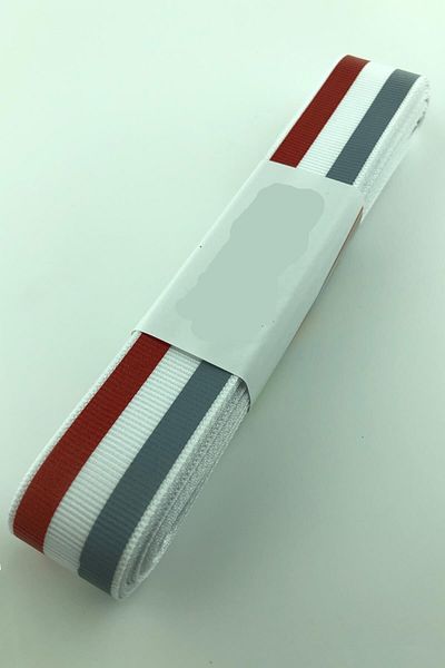 Hobigram Γκρι κόκκινη γραμμή τυπωμένη κορδέλα Grosgrain – Προσαρμοσμένο σχέδιο, αξεσουάρ, ποιοτική παραγωγή, εντυπωσιακό στυλ