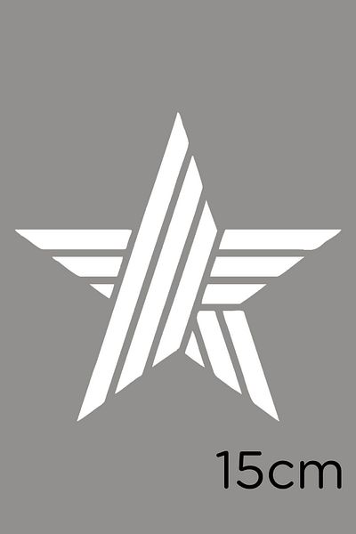 MIGNATIS Autocolant White Army Star 15cm - Efect de linie dreapta stânga