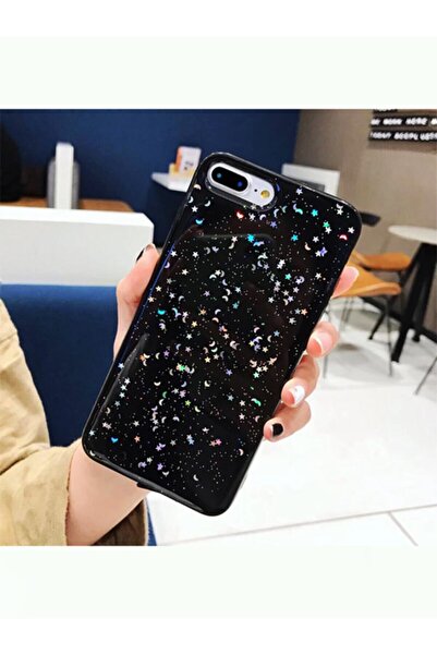 Molly Iphone 7/8 Plus Uyumlu Siyah Moon And Star Silikon Kılıf
