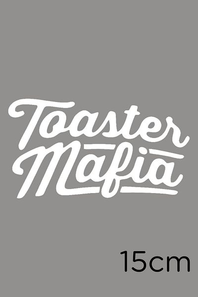 MIGNATIS Autocolant cu text Toaster Mafia Lipire Lipire 15cm - Alb