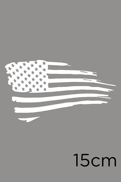 MIGNATIS Autocolant cu efect de vechime cu steag american 15cm - alb