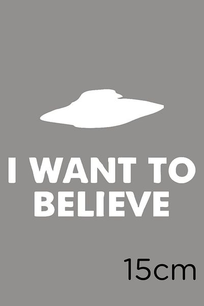 MIGNATIS I Want To Believe Text Autocolant Lipire 15cm - Alb