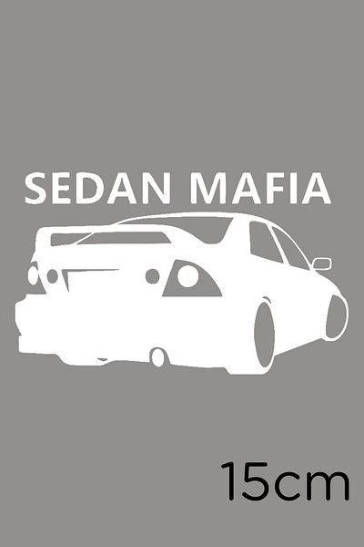 MIGNATIS Autocolant Sedan Mafia Autocolant Vehicul Oblat Lipire 15cm - Alb