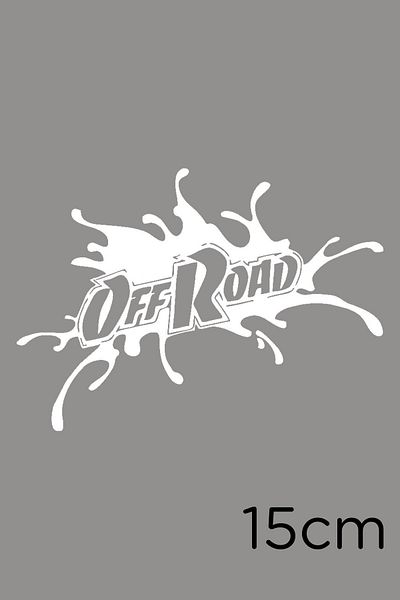 MIGNATIS Autocolant cu inscripții Off Road în efect Splash 15cm - Alb