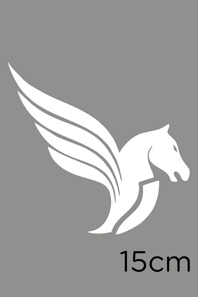 MIGNATIS Pegasus Cap de cal zburător Mitologia greacă Autocolant cal 15cm - Alb