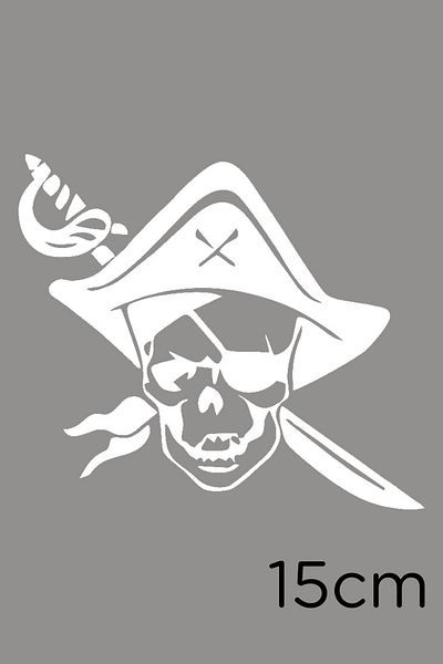 MIGNATIS Pirate Swords Skull Funny Autocolant pentru mașină Lipire 15cm - Alb