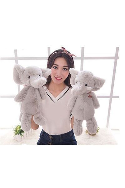 DC GRUP Plush Sitting Elephant 30 Cm Gray