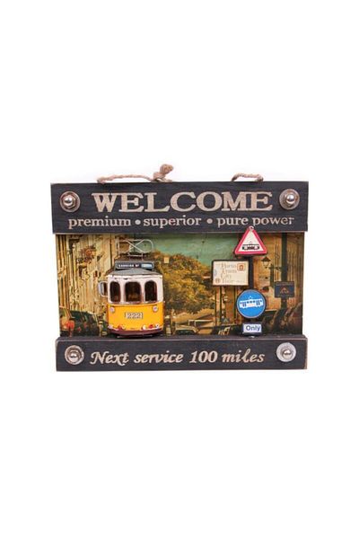 ECOME Decorative Metal - Door Lettering, Tram Patterned Gift