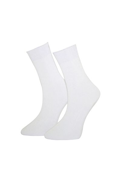 DeeAn Women's Bamboo White Seasonal Knee-Low Seamless Daily Classic Socks 12 Pairs