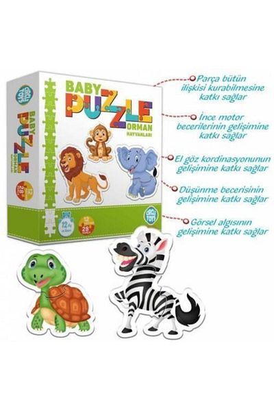 Circle Toys 3-Piece Vehicles and Animals Baby Educational Puzzle Set