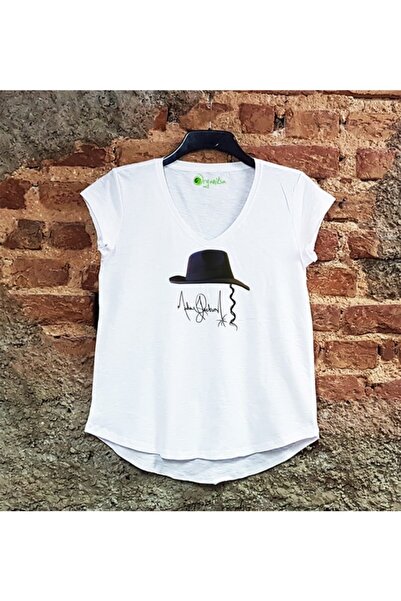 SCUBAPROMO Michael Jackson Fedora majica sa printom, ležerna ženska bela majica
