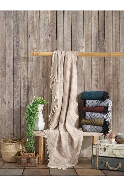 Cotton Box Double Fringed Pique 200 X 235 Mink Cream