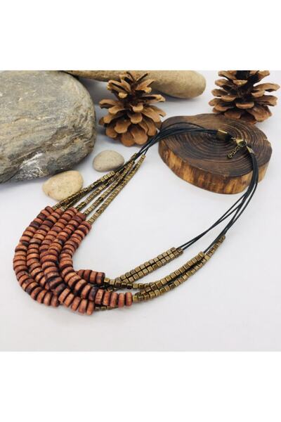 Porsuk Alternatif قلادة سدادة خشبية مصنوعة يدويًا من الخشب البوهيمي الأصيل ال...