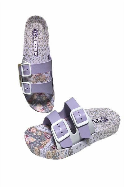 GEZER Lilac Non-Slip Sole Summer and Daily Slippers - Golden Step Model