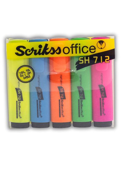 Scrikss SCRIKSS OFFICE SH 712 5 COLOR PHOSPHORUS PEN SET – NEON COLORS
