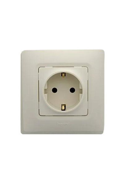 Legrand Salbei Beige (Cream) Grounded Socket767414 Legrand (Frame Included)
