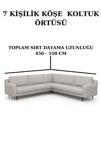 HEYTGAH Husa de canapea coltar Bürmecük L cu 7 locuri - Husa de canapea flexibila si lavabila, lungime totala 550 cm