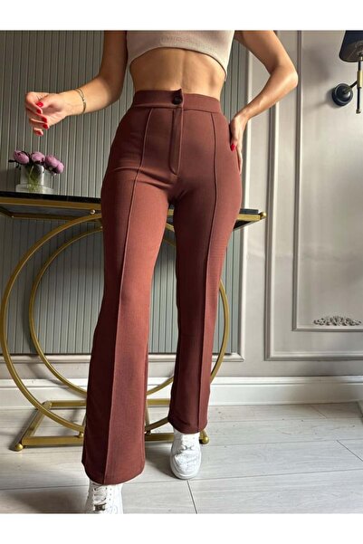 Dali Giyim Krep Kumaş Likralı Palazzo Pantolon Dertsiz Pantolon