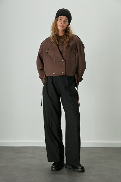 Manuka DONA PLEATED PALAZZO TROUSERS BLACK